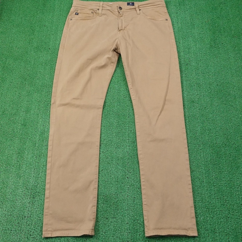 Adriano Goldschmied Pants Mens 36x32 Beige Chino The Everett Slim Straight